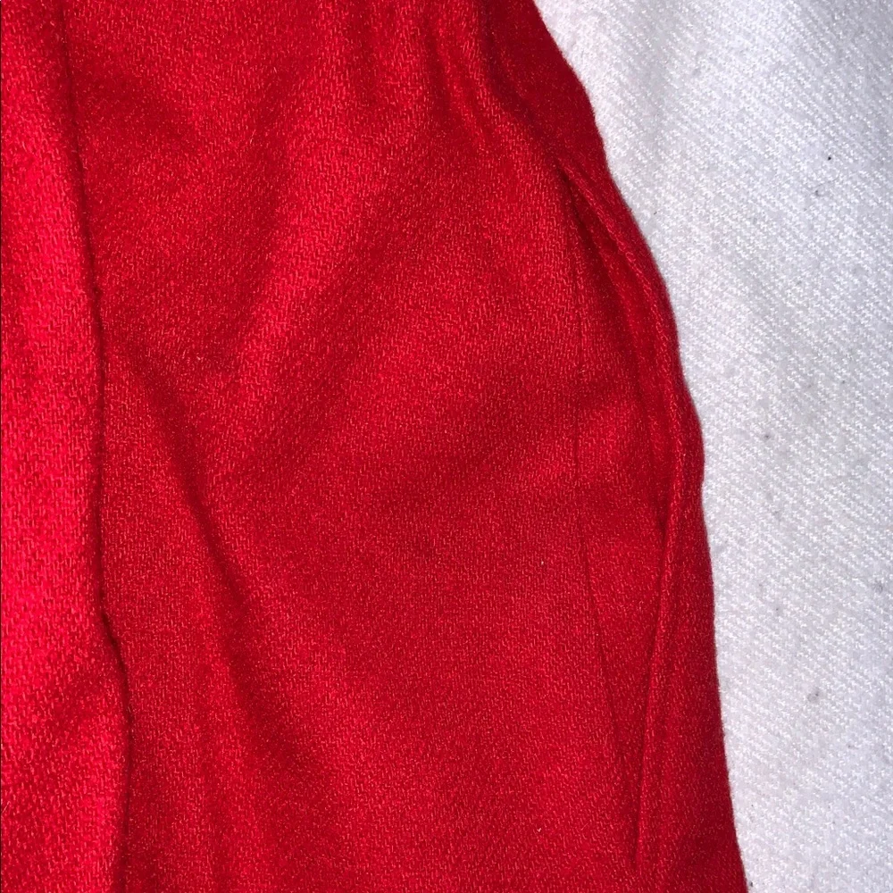 Lanz wool Red Sleeveless jumper Dress with pockets belt made in USA. Size small - Picture 9 of 10
